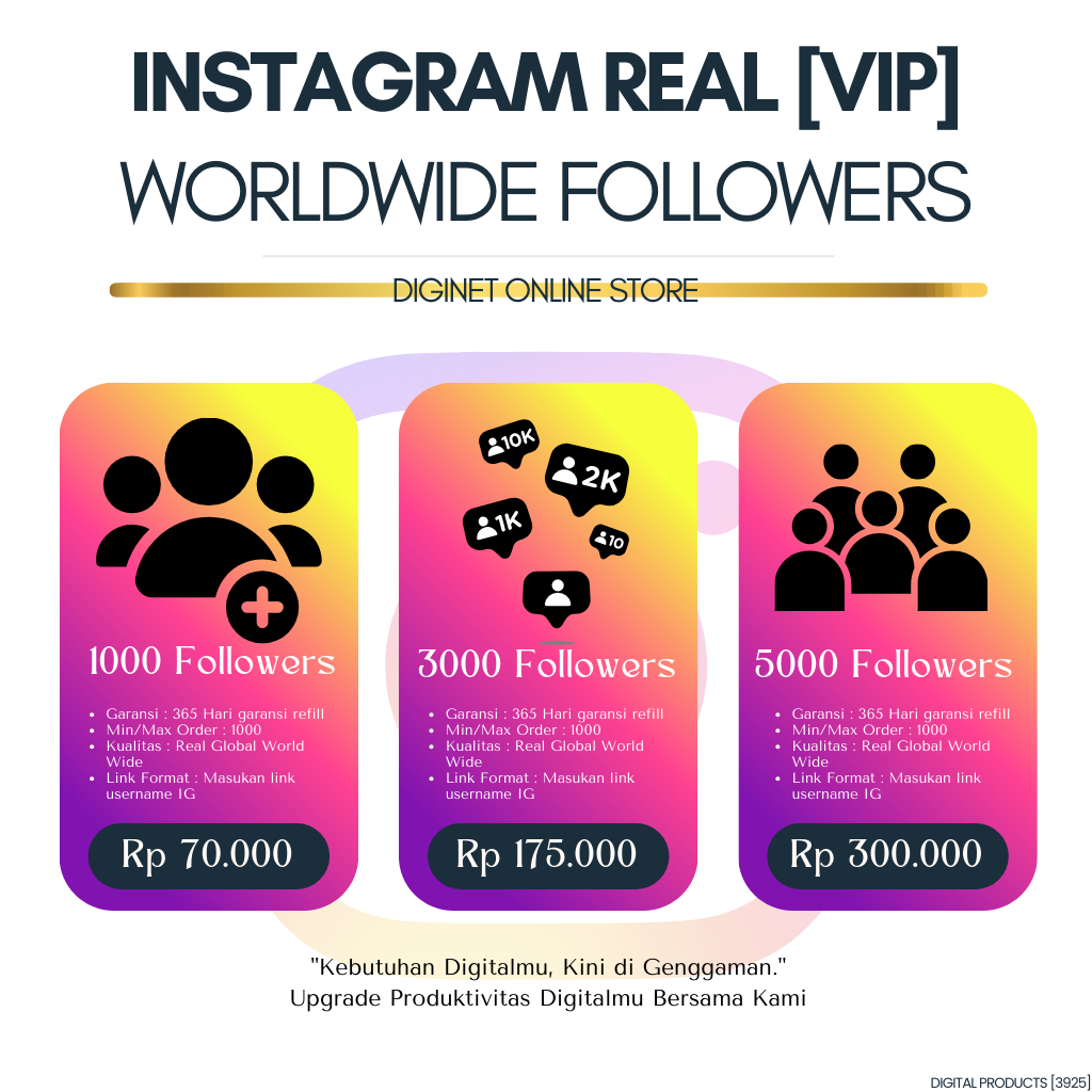 Promo Instagram Real Followers GLOBAL 10K | Followers Aktif | BERGARANSI | DNP3925