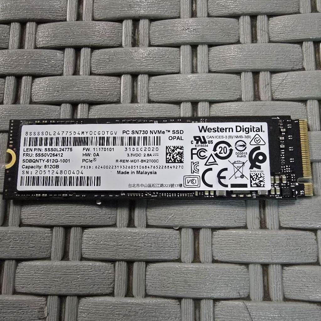 SSD NVME 512GB 512 GB WD SN730 2280