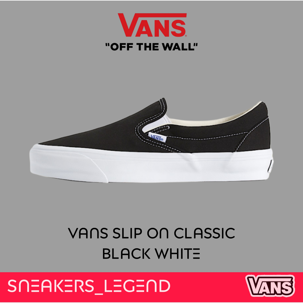 Vans Slip On Classic Black White Original 100% Free Paperbag Stiker Cod Bnib Garansi Ori Tembus