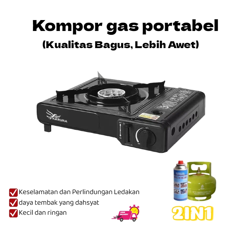Kompor Portabel 2-in-1 / Kompor Portabel / Kompor Camping / Kompor Piknik / Kompor Portabel Hemat /