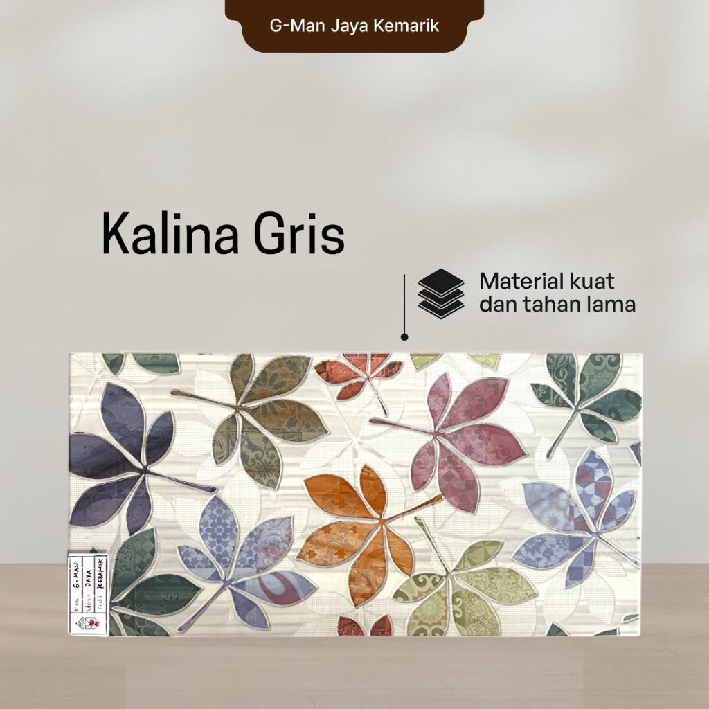 Keramik Dinding Dapur & Kamar Mandi 30x60 Kalina Griss Keramik Mulia Ceramic Glossy Grade A Isi 5 pc