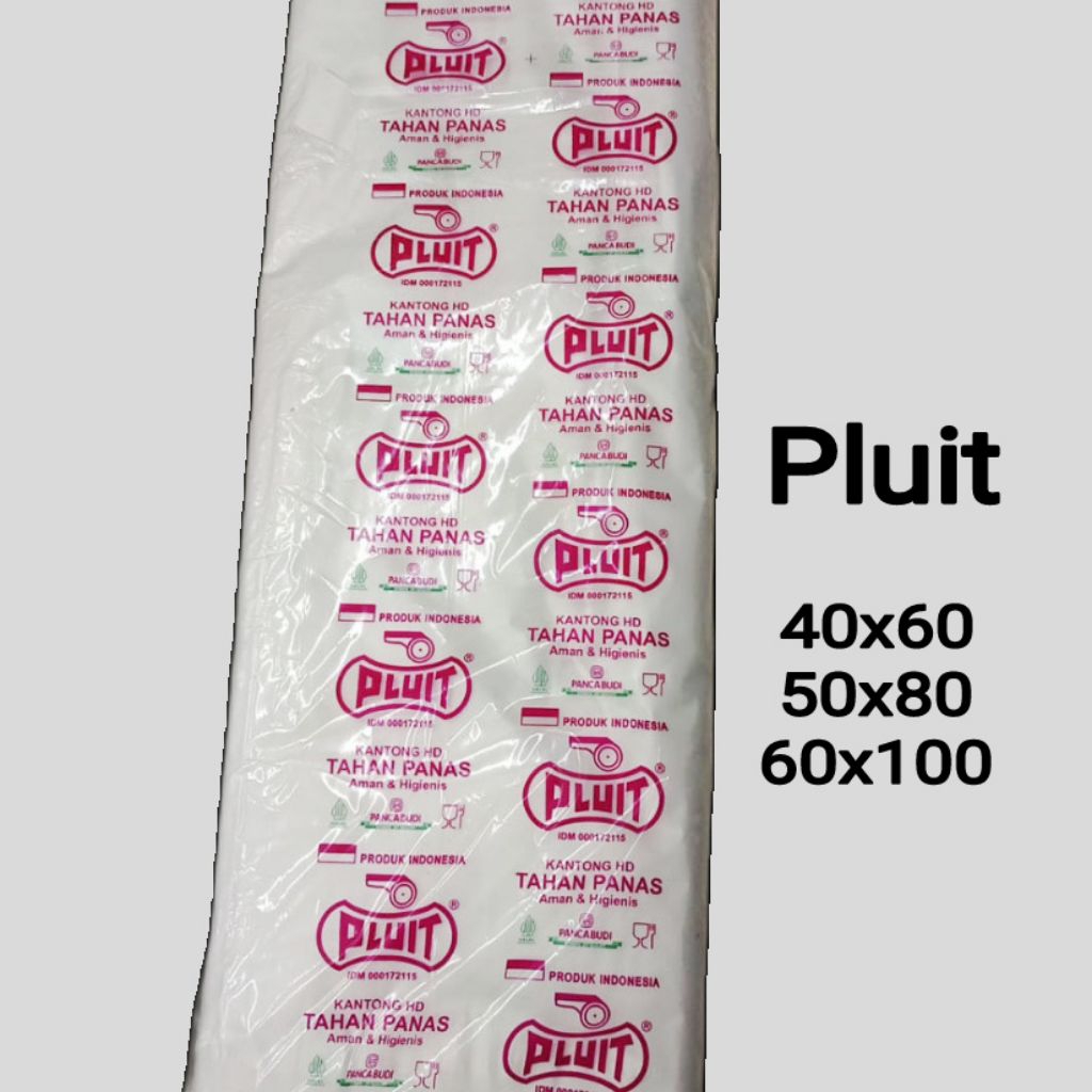 Kantong HD Tahan Panas Pluit 40x60 50x80 60x100 / Plastik Tahan Panas / Plastik Packing Baju
