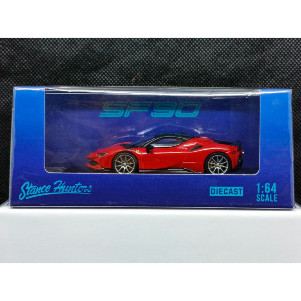 Stance Hunters 1:64 Ferarri Novitec SF90 Rosso Corsa Red Carbon Roof (SEGEL)