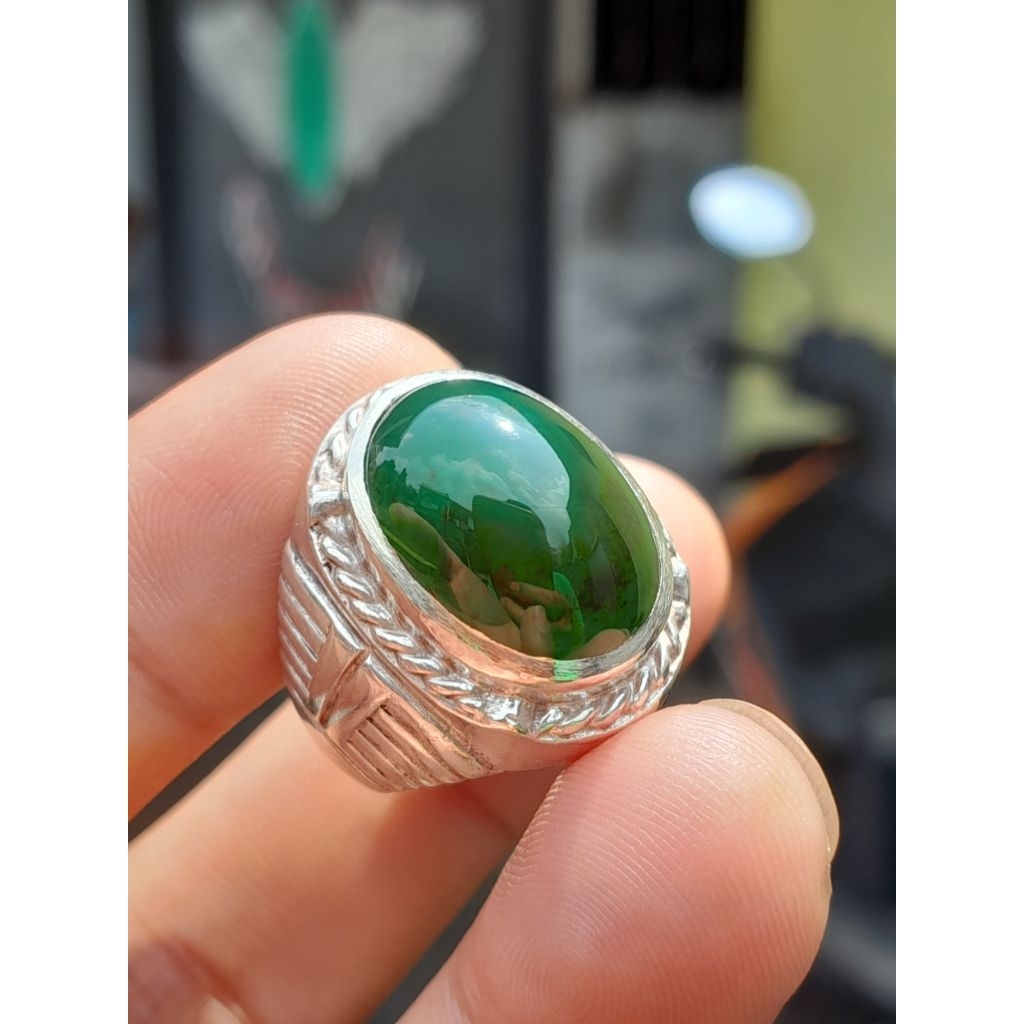 cincin batu hijau garut natural