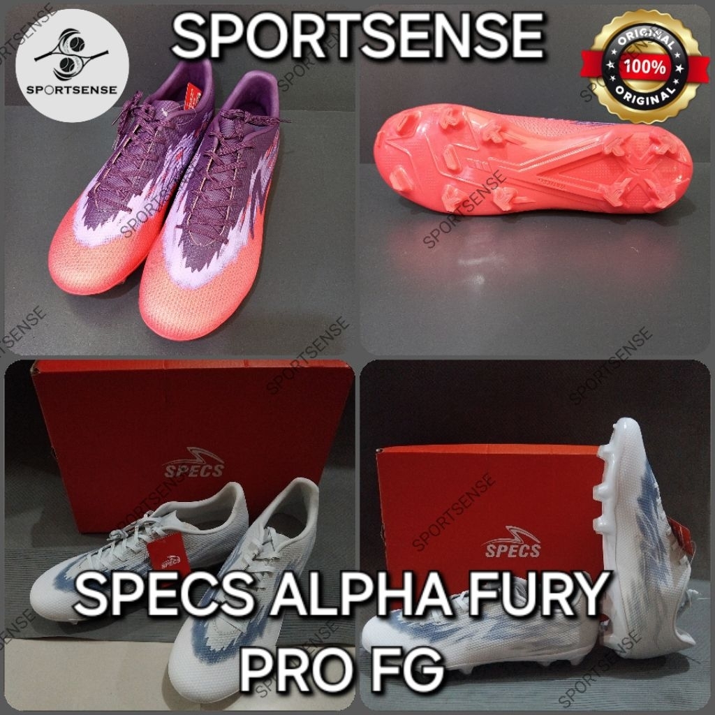 Sepatu Bola Sepak Specs Alpha Fury Pro FG Original Bonus Kaos Kaki