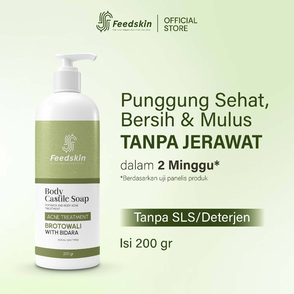 FEED SKIN Body Castile Soap Brotowali with Bidara for ACNE TREATMENT | Sabun Jerawat Punggung | Sabu