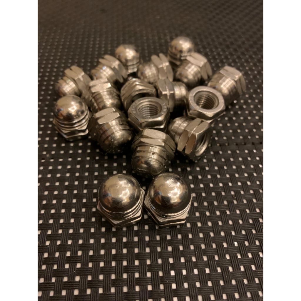 baut mur Topi m10/drat 14 Stainless drat halus