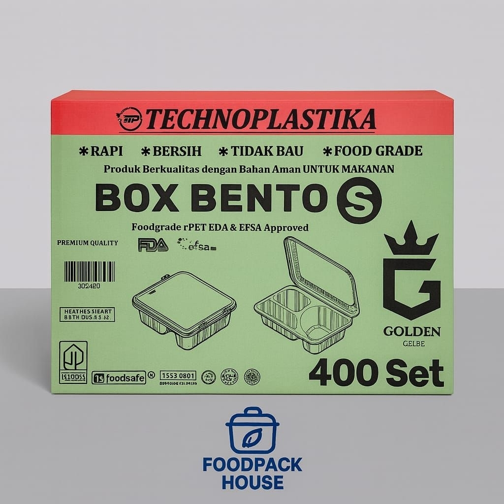 {GRAB / CARGO} Mika Box Bento S Ukuran Kecil / Mika Bento Sekat 4 Mini Isi 400 Set