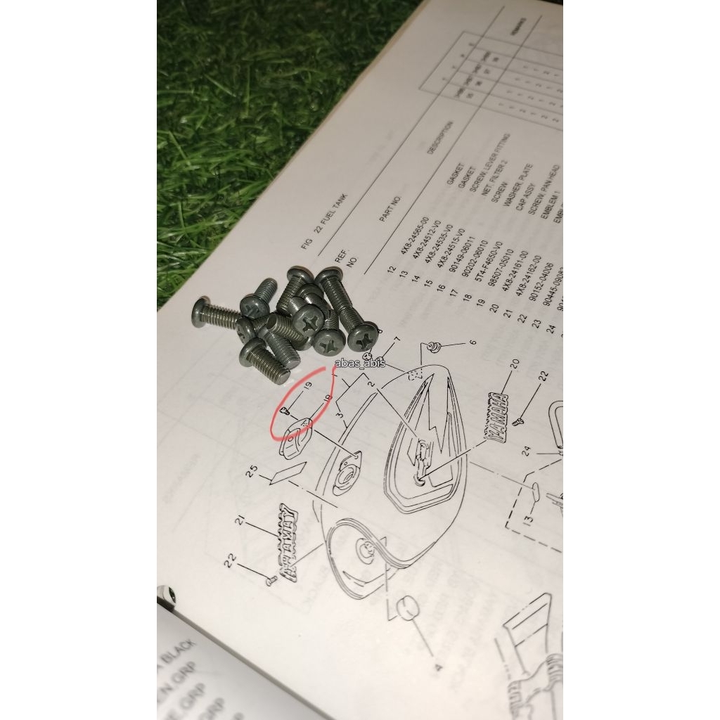 baut tutup tangki rxs original nos