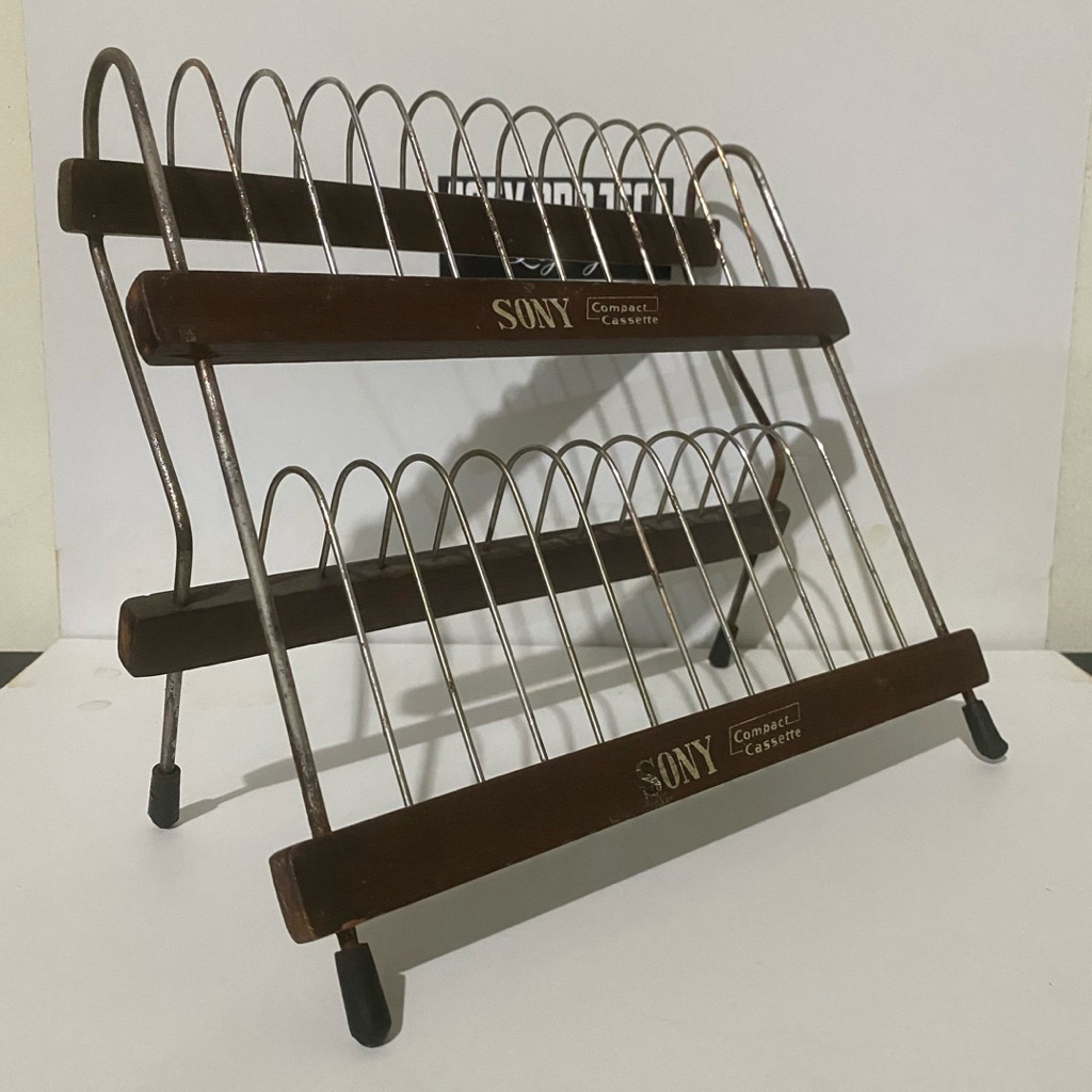 rak kaset pita vintage original sony display kaset