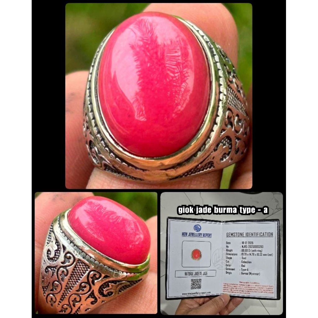 giok merah asli burma myanmar type - a jumbo ya