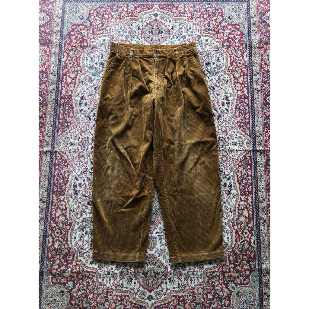 Celana Kenzo trouser 2 tuck corduroy wide pants Vintage Corduroy pants H233