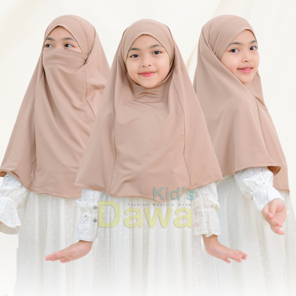 Hijab French Khimar Niqob Anak Remaja Jersey Premium I Hijab Cadar Anak I French Khimar Anak