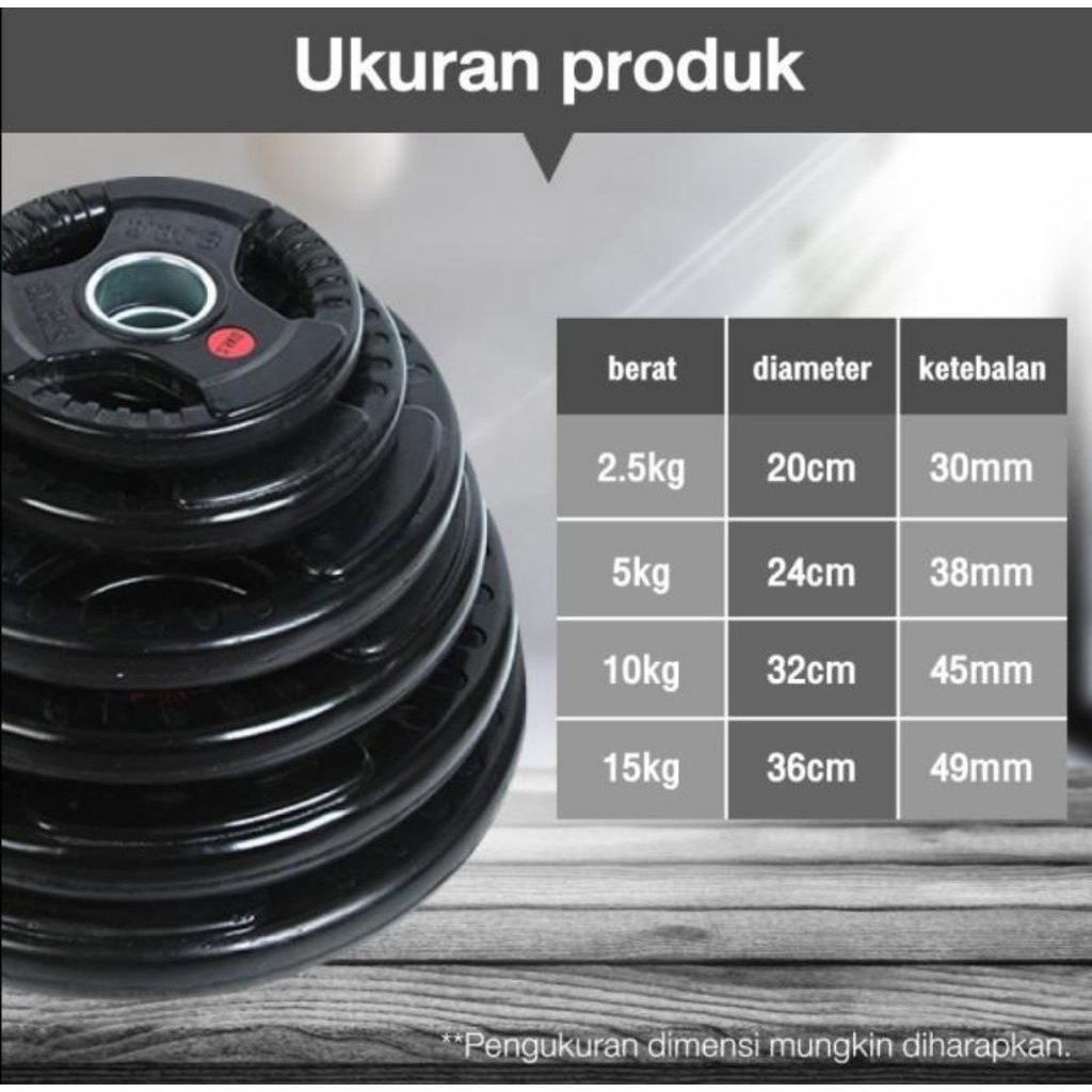 Barbel Plate Rubber Coated 10 KG / Plat Barbel Karet 10kg Piringan Barbel