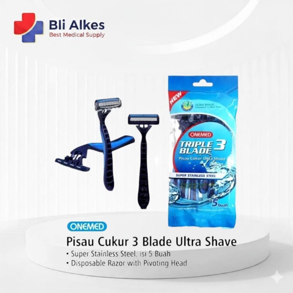 Pisau Cukur 3 Blade Onemed Isi 5 Cukuran Onemed