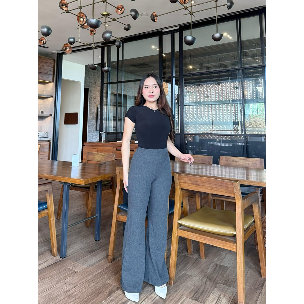 Celana cutbray rib baju top ikat one set cutbray