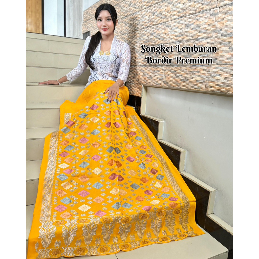 Kamen songket bordir lembaran / kamen bordiran / kamen bordir