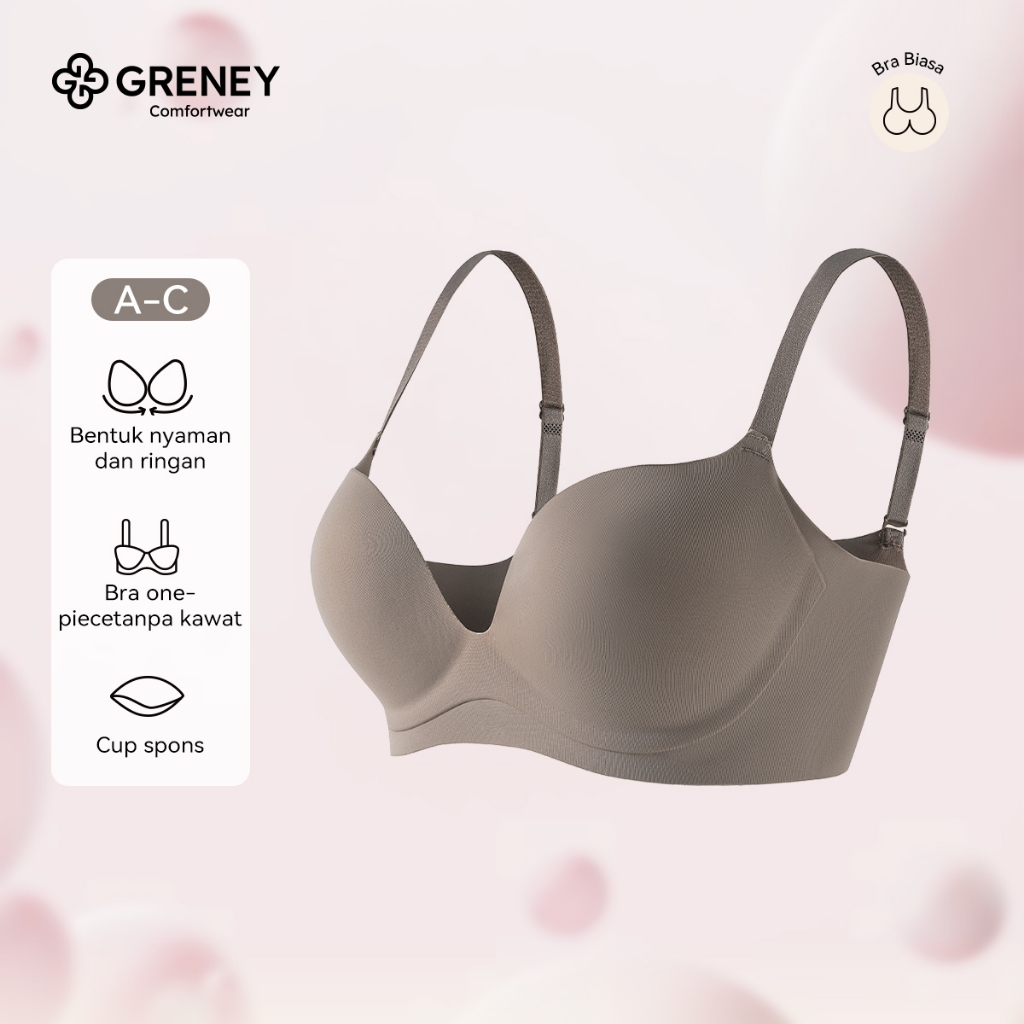 GRENEY-Gbras-Bra One Piece Warna Kombinasi Tanpa Kawat Bra Warna Sport Push Up Kombinasi Cup One-pie