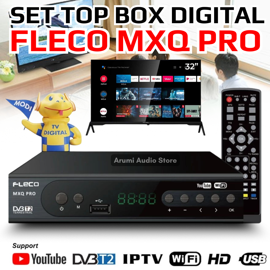 Fleco Set Top Box TV Analog ke Digital MXQ Pro Full HD 1080p DVB-T2 Receiver TV Fleco MXQ Pro Kualit