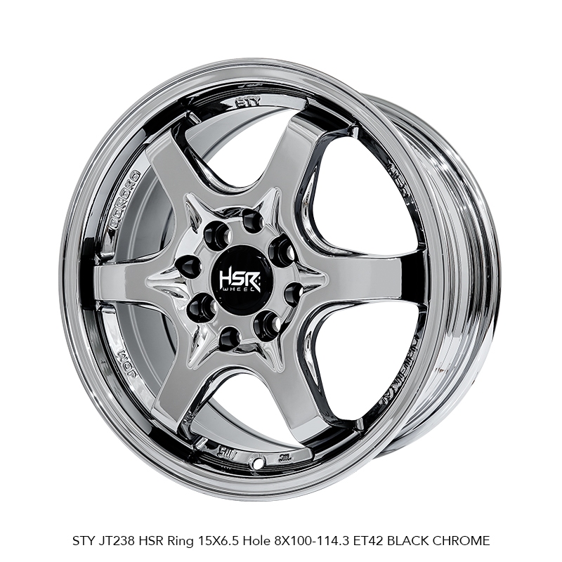 velg te37 black chrome r15 untuk jazz brio agya calya vios dll HSR STY Ring15