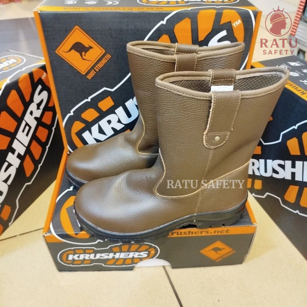 SEPATU SAFETY KRUSHER TEXAS BROWN & BLACK  / SAFETY SHOES KRUSHER