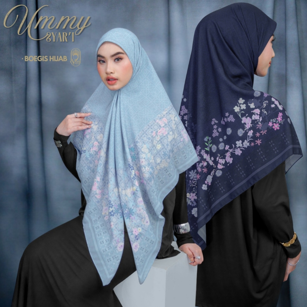 Bugis Hijab - Kerudung Segi Empat Polycotton Motif Syar'i 135x135 (Hijab Syari)