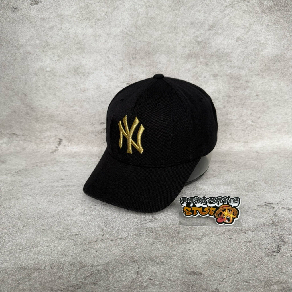 Topi MLB NY Hitam Emas Dewasa Second