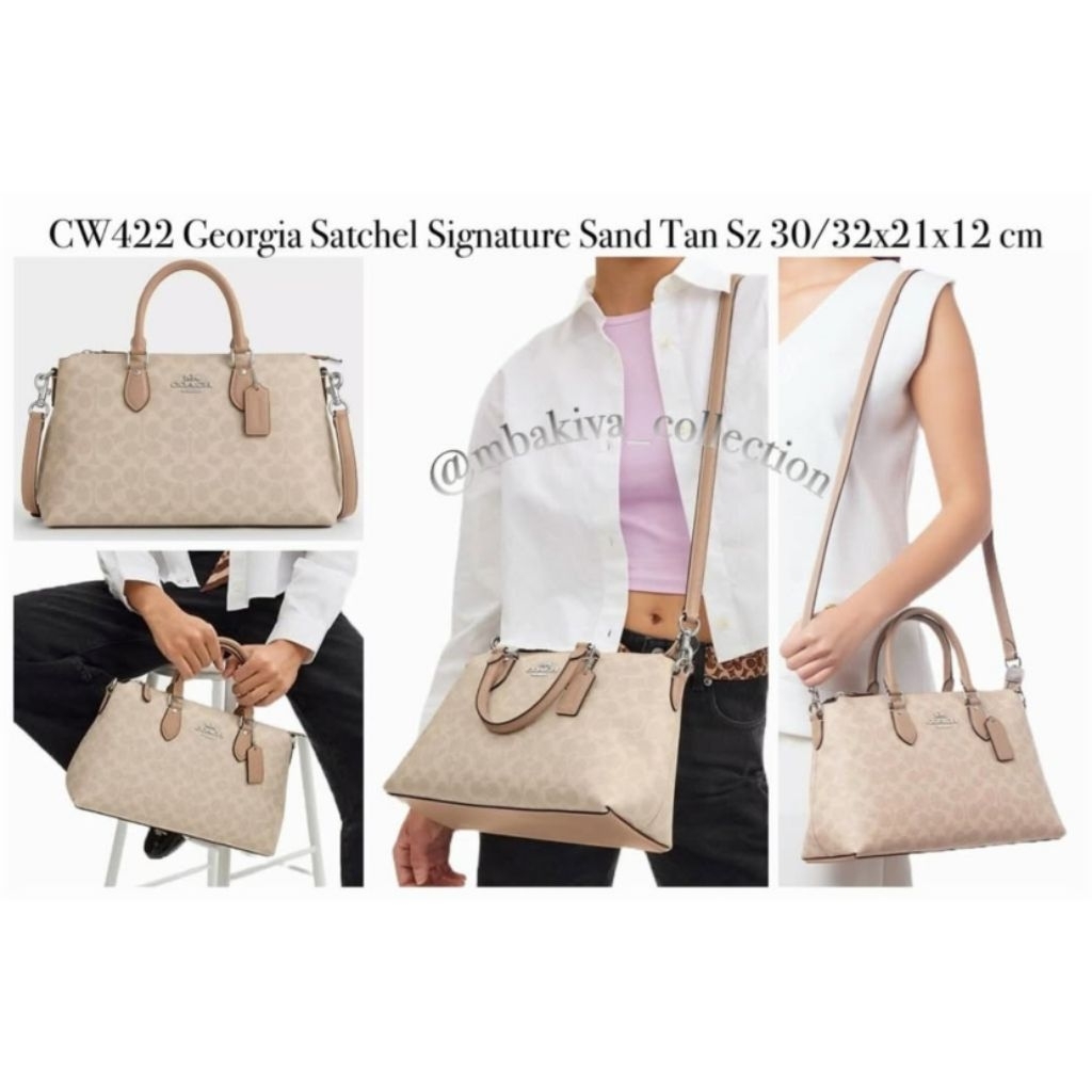 CO CW422 Georgia Satchel Signature Sand Tan