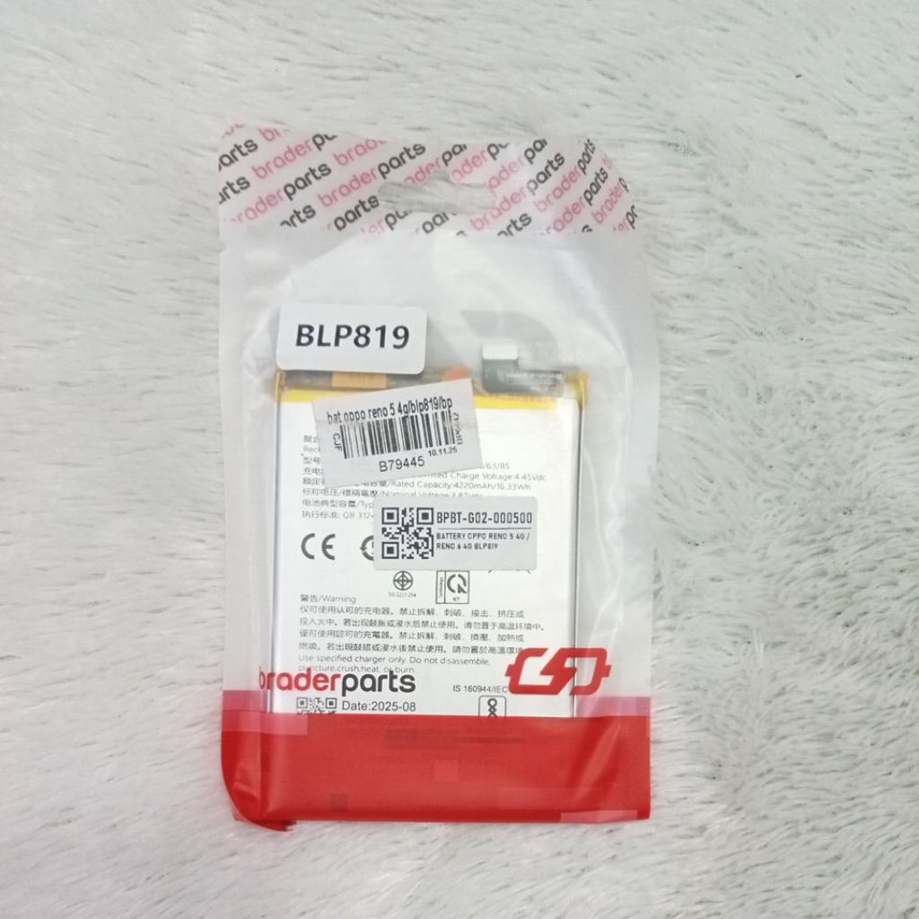BATERAI OPPO RENO 5 / 6 / BLP819 BRADER PARTS