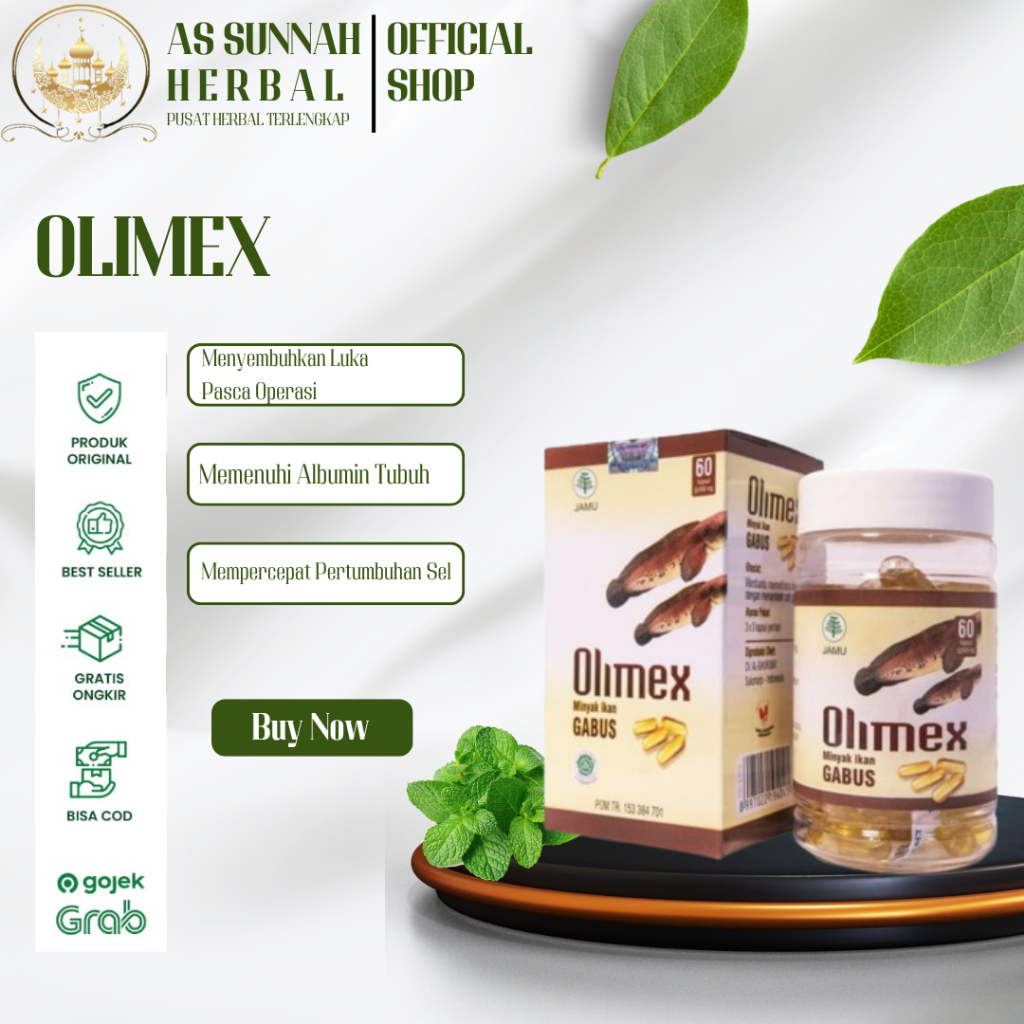 Olimex Kapsul Minyak Ikan Gabus Isi 60 Albumin Kutuk Obat Luka Diabetes Pasca Operas