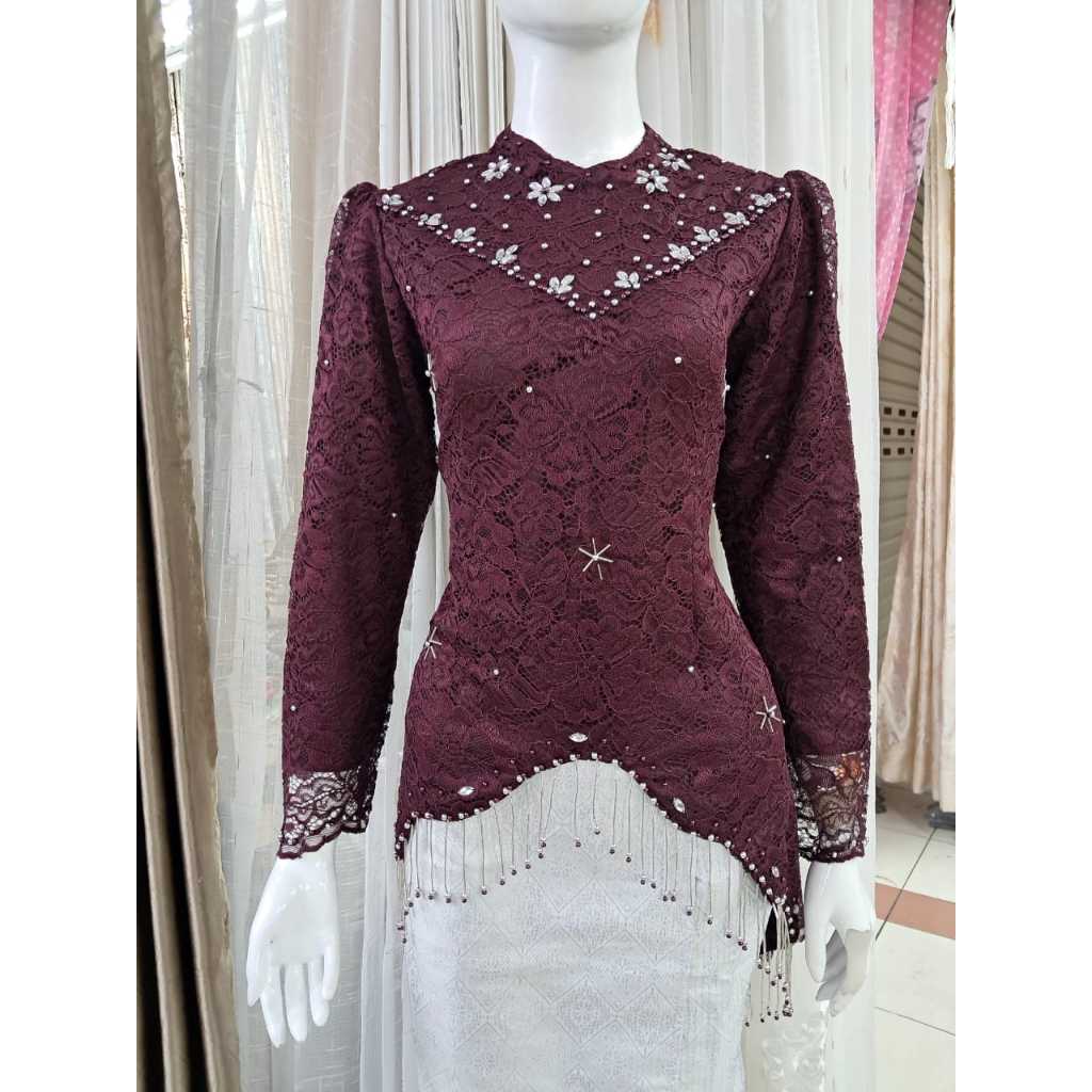 Ubay Kebaya-Kebaya Fuji Rumbai/Stelan Kebaya Payet Songket/Kebaya Fuji Lilit Songket/Kebaya Modern/K