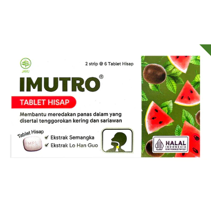 Imutro Tablet Hisap Ekstrak Semangka & Lo Han Kuo - Sariawan, Panas Dalam