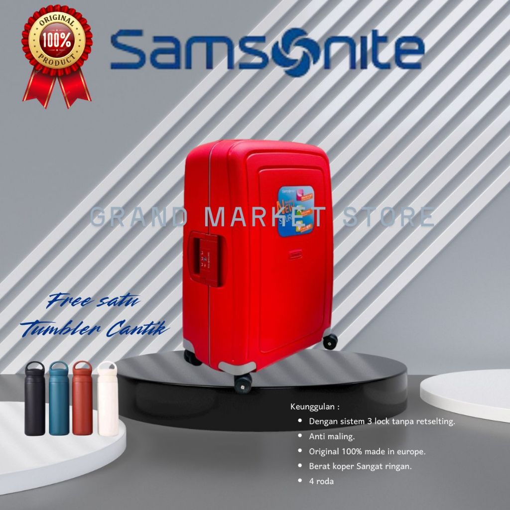 Promo Tewrmurah Samsonite S'cure Koper Hardcase 100% Original + Free Tumbler Cantik / Koper Samsonit