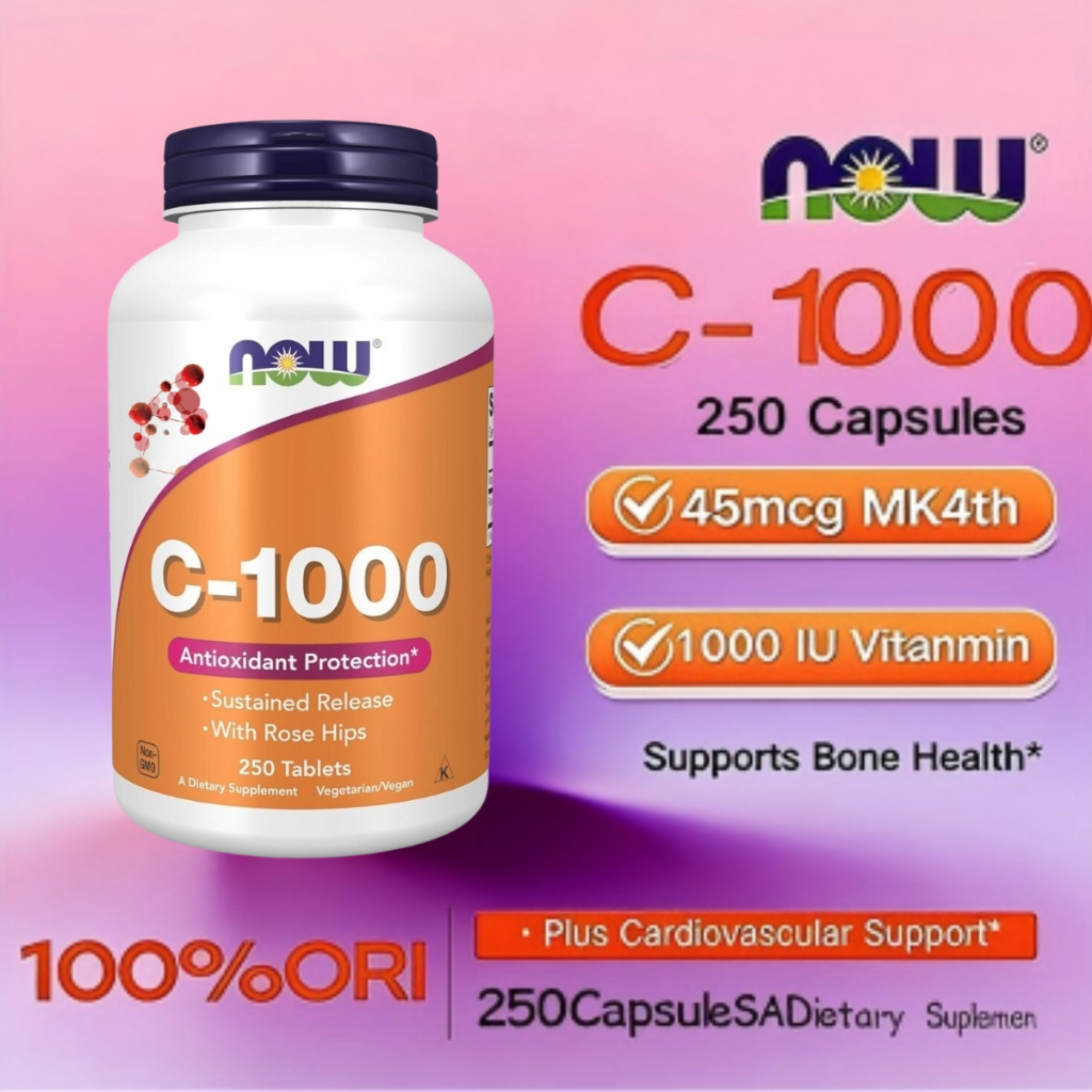 Now Foods Vitamin C 1000 IU 250 Softgels – Suplemen Kesehatan Tulang & Kekebalan Terpercaya
