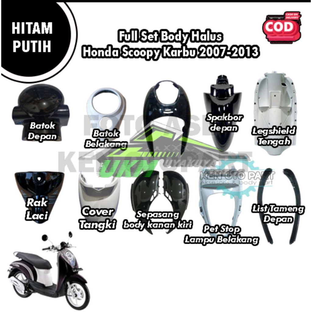 cover body scoopy karbu hitam putih 2010-2012