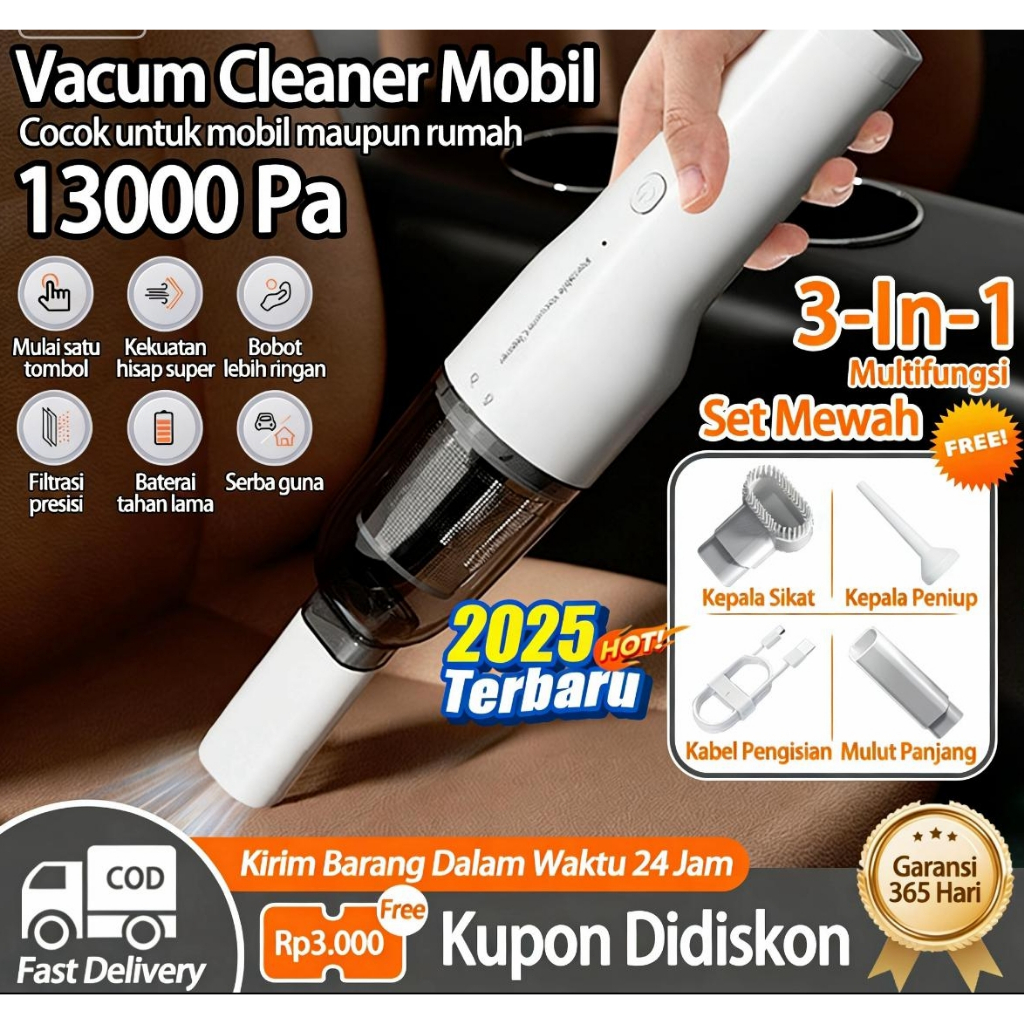Vacum Cleaner Mobil Mini Nirkabel Multifungsi Cordless Penyedot Debu Portable Vacum Cleaner Kasur So