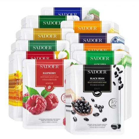 Sheet Mask Korea Masker Wajah Blueberry Aloe Vera Pomegranate Honey Cucumber Olive