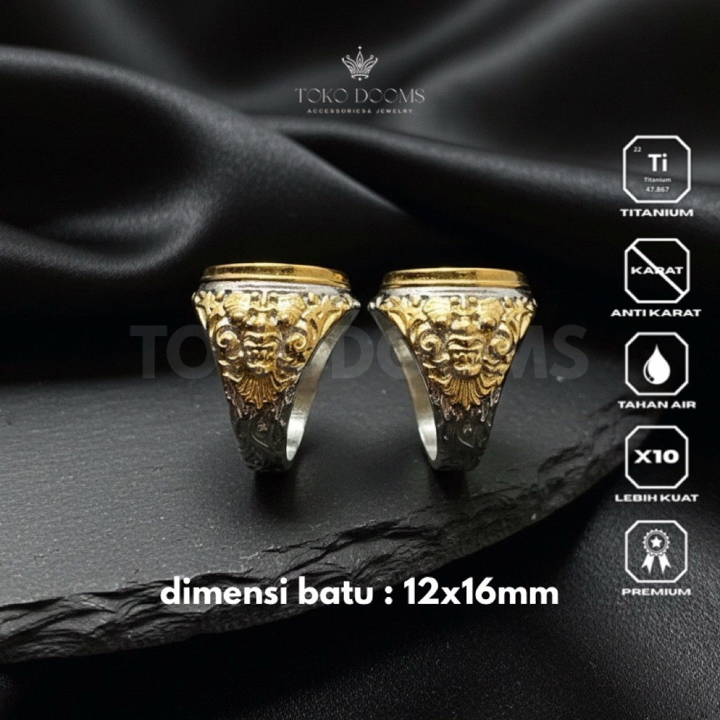 ring cincin emban pria barong kombi [TITANIUM] 12x16 super mewah dan elegan