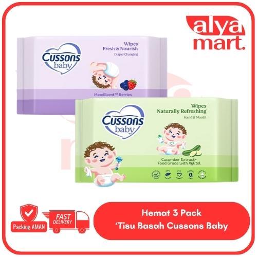 3 PCS Tisu Basah Cussons Baby Wipes/ Tisu Basah Bayi