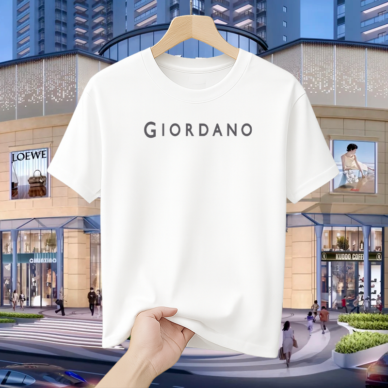 100% Original -Kaos Pendek Giordano Motif Silver Kaos Atasan Pria Wanita Premium Unisex