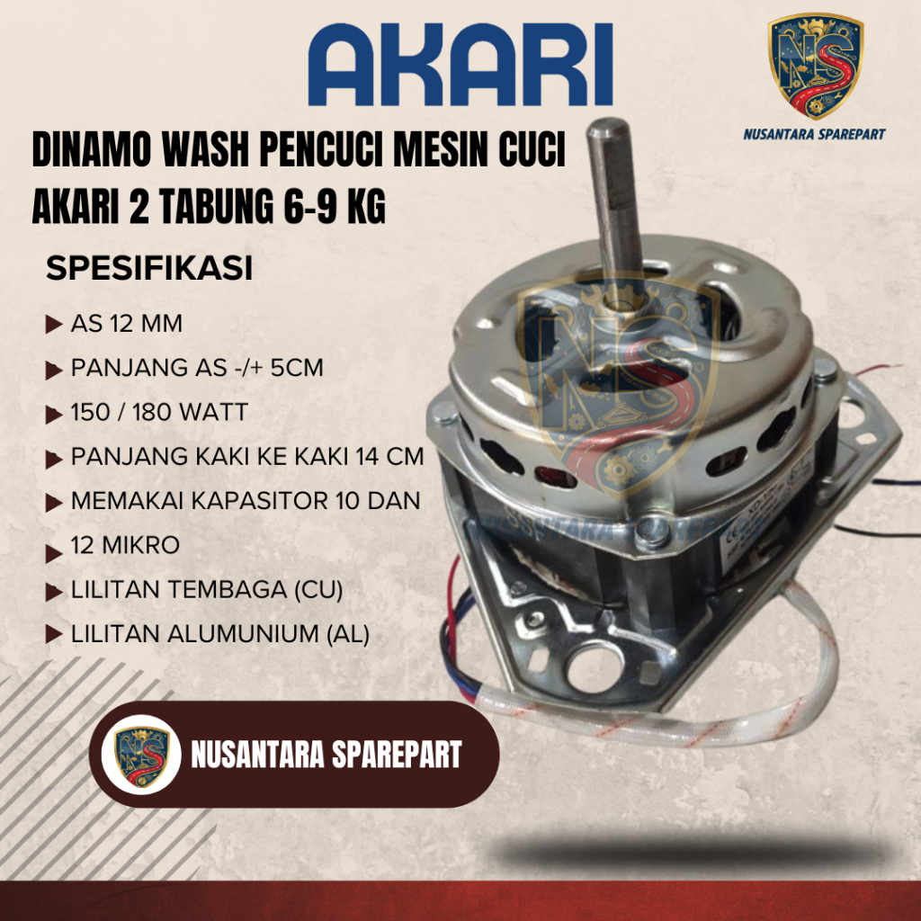 Dinamo Wash Pencuci Mesin Cuci Akari 2 Tabung 6-9 Kg