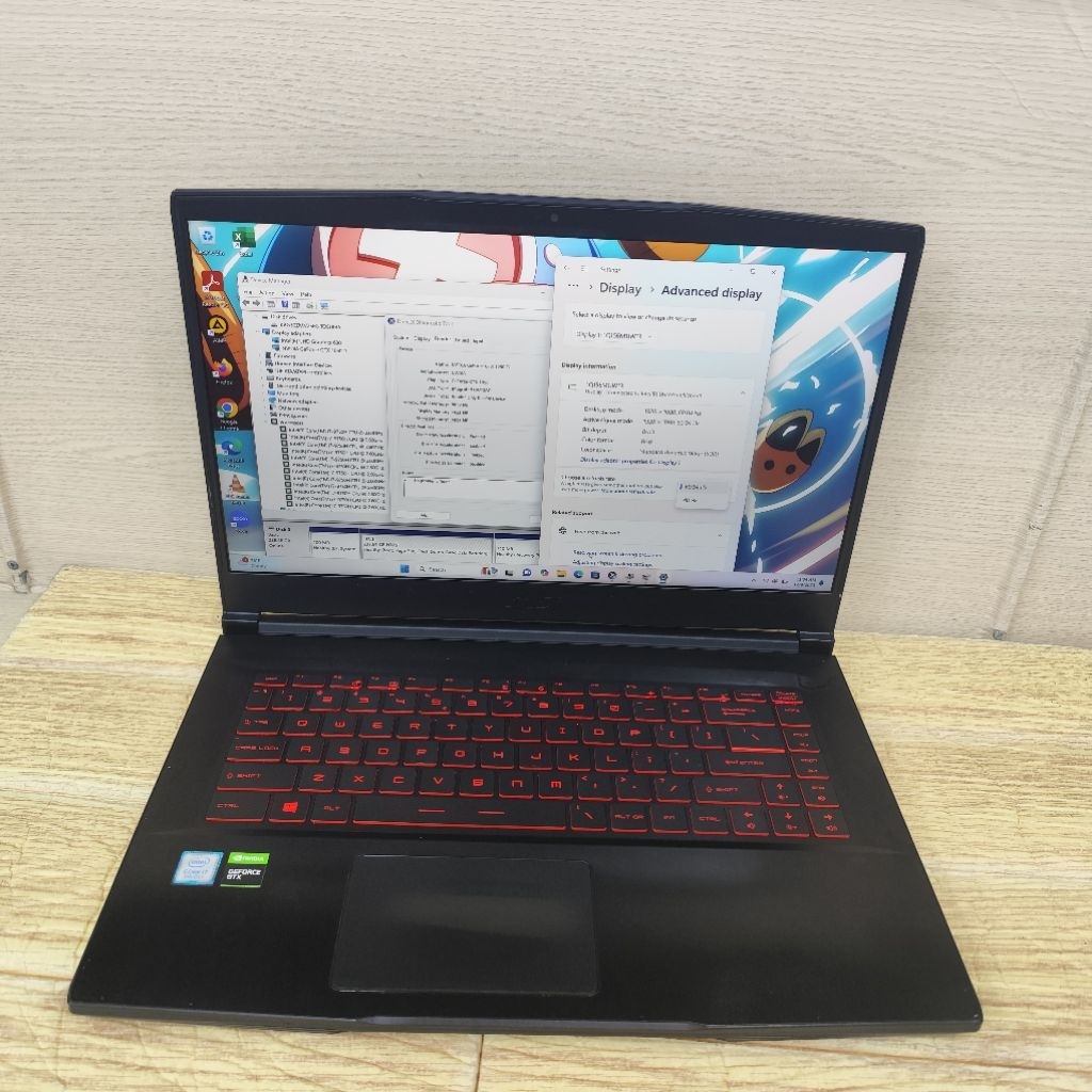 Laptop Second MSI GF63 Core i7-9750H Ram 8gb SSD 256gb GTX 1050 TI
