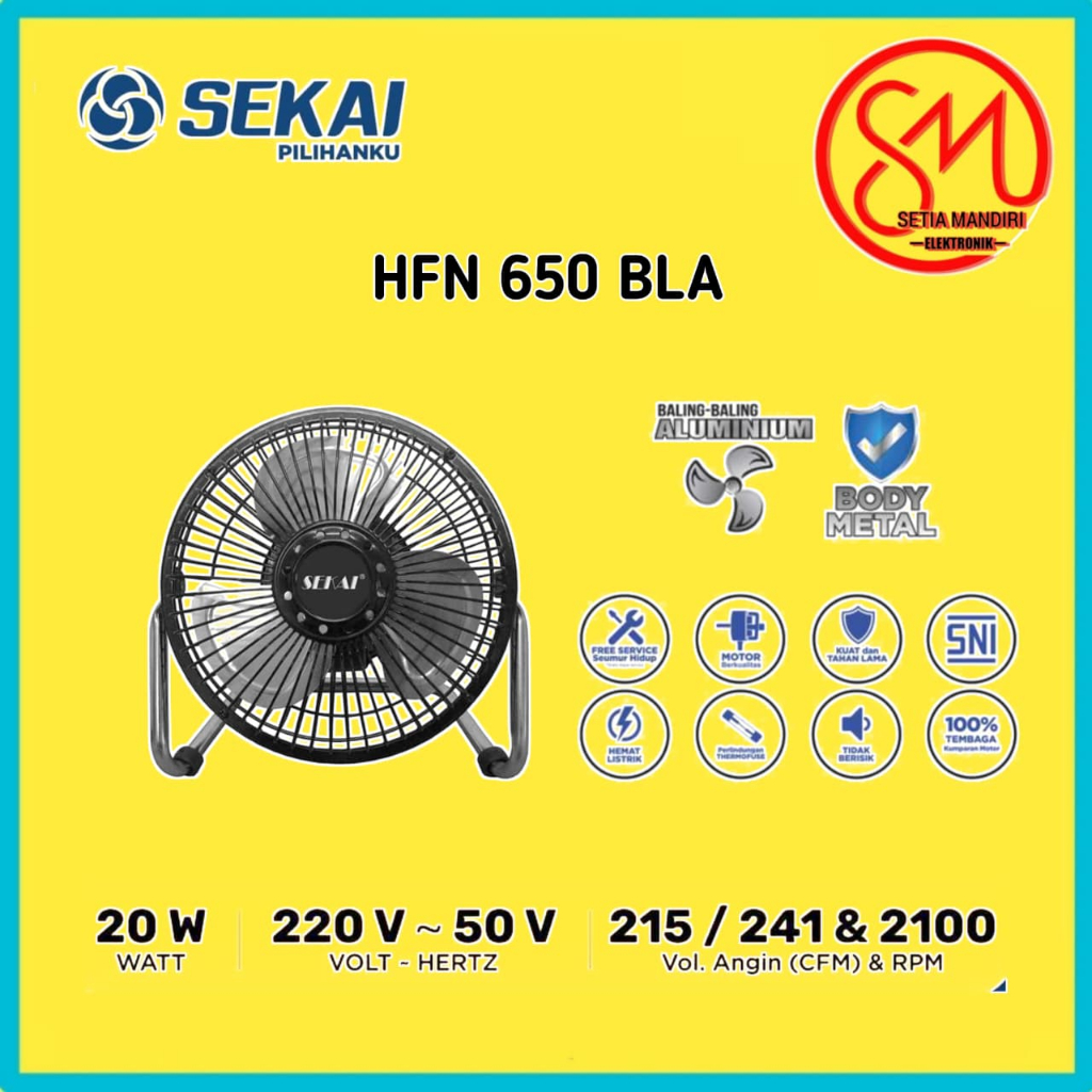 SEKAI Kipas Angin Meja Tornado - HFN 650 / HFN 950 / HFN 1050 / HFN 1253 / HFN 1453 / HFN 1653
