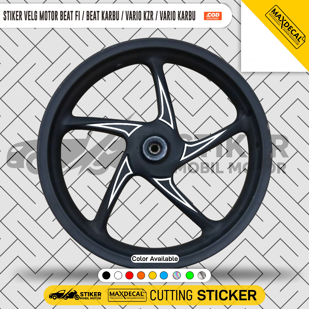 Stiker Velg Motor Honda Beat Karbu Beat FI Old Vario KZR Vario Karbu