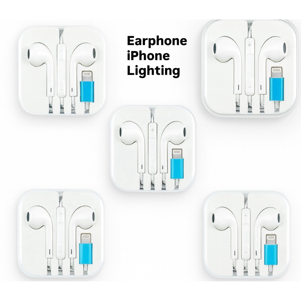 Earphone iPhone Kabel Lightning Grade (A) Bluetooth Connection Kualitas Ori Compatible Semua iPhone 