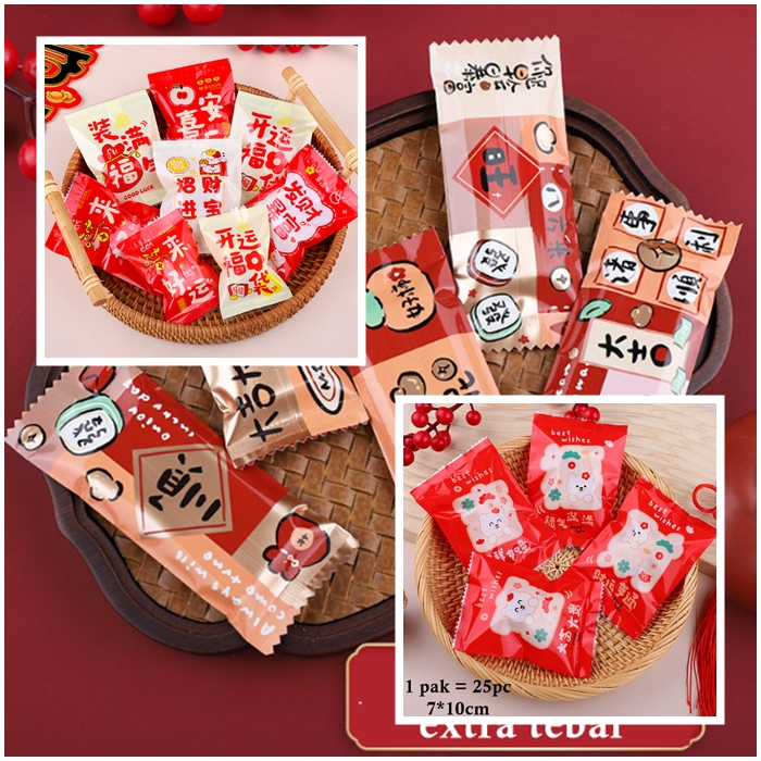 [ORGM] 25pc | Plastik Permen Manisan Plastik Imlek Kantong Hampers Imlek CNY