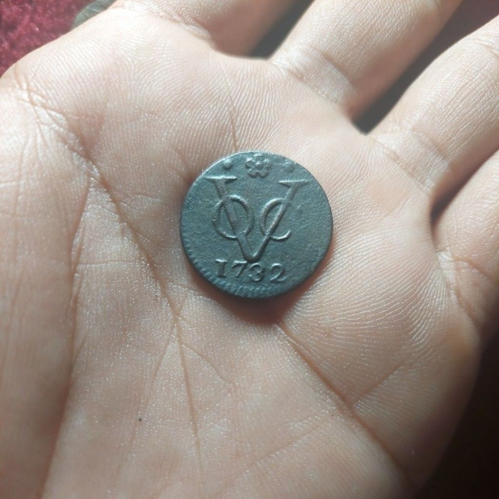 koin voc Holland 1732 detail cakep original.