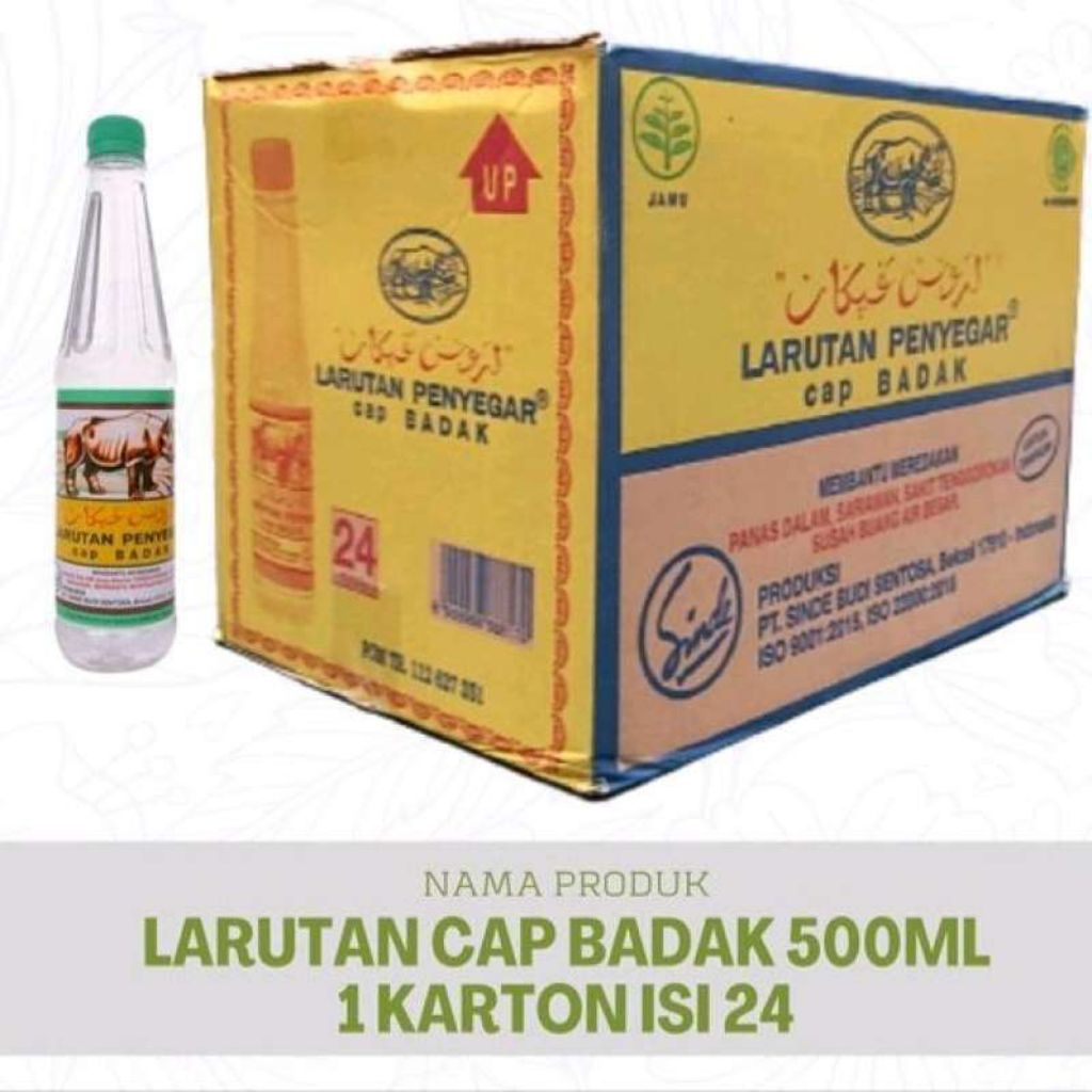 LARUTAN PENYEGAR CAP BADAK BOTOL 500 ML 1 DUS ISI 24 BOTOL