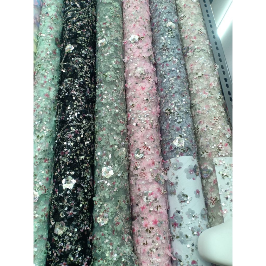 KAIN TIEL MEWAH/KAIN KEBAYA TILE/KAIN GAUN TILE  PREMIUM/