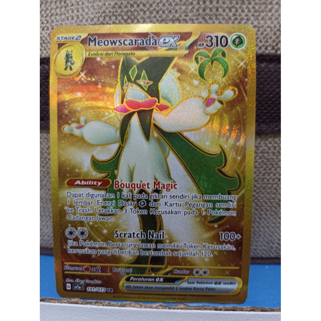 kartu pokemon gold meowscarada 'UR'